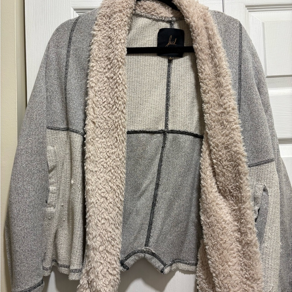 Jack by BB Dakota Textured Cream and Gray Cardigan